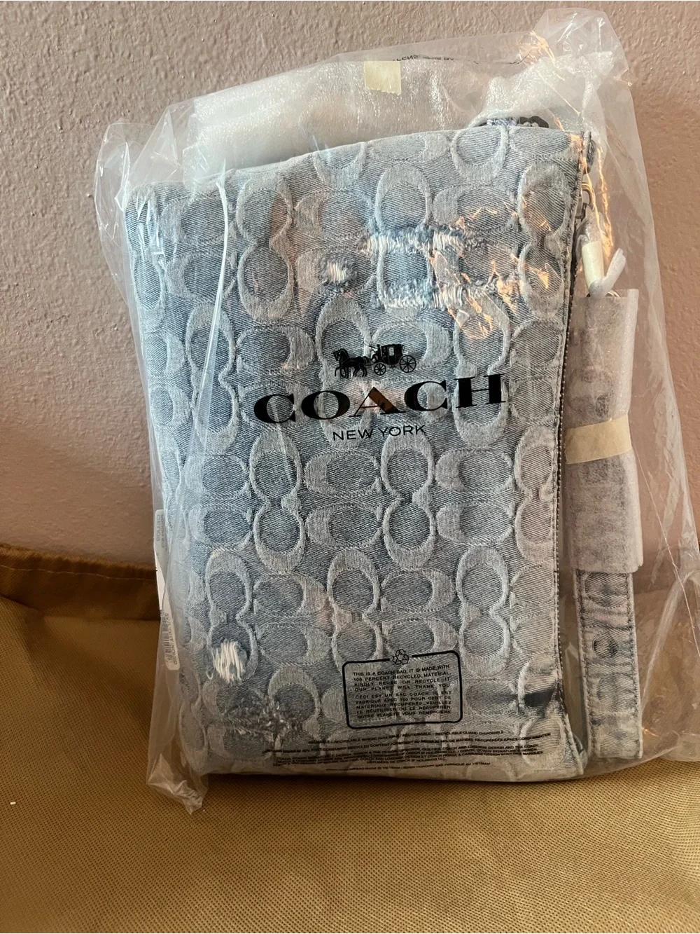 Coach Loved Denim Large Pouch with Charms
